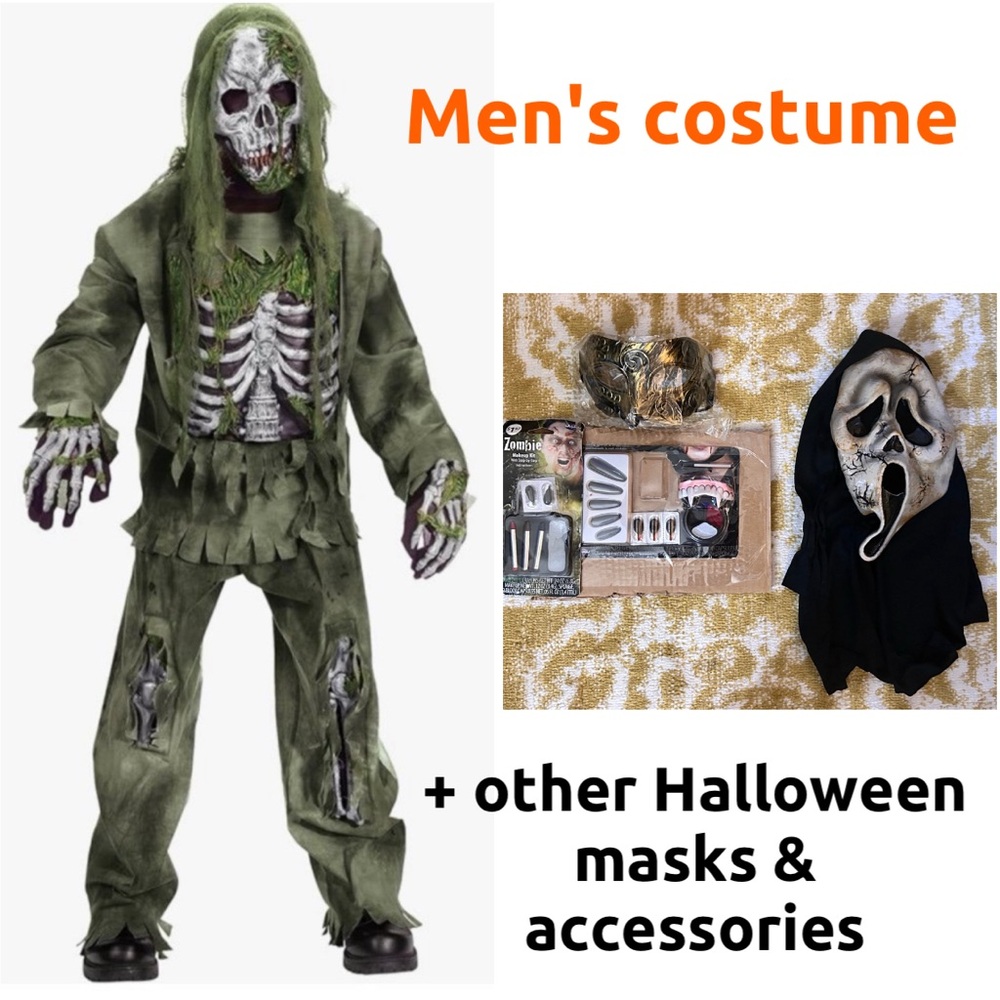 Men's Halloween costume & accessories bundle